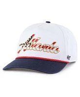'47 Brand Men's White Atlanta Braves Patriotic Overhand Hitch Adjustable Hat