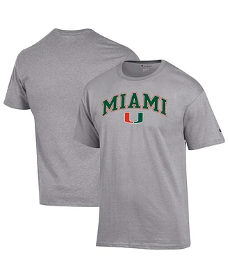 Champion Men's Heather Gray Miami Hurricanes Arch Over Logo T-Shirt