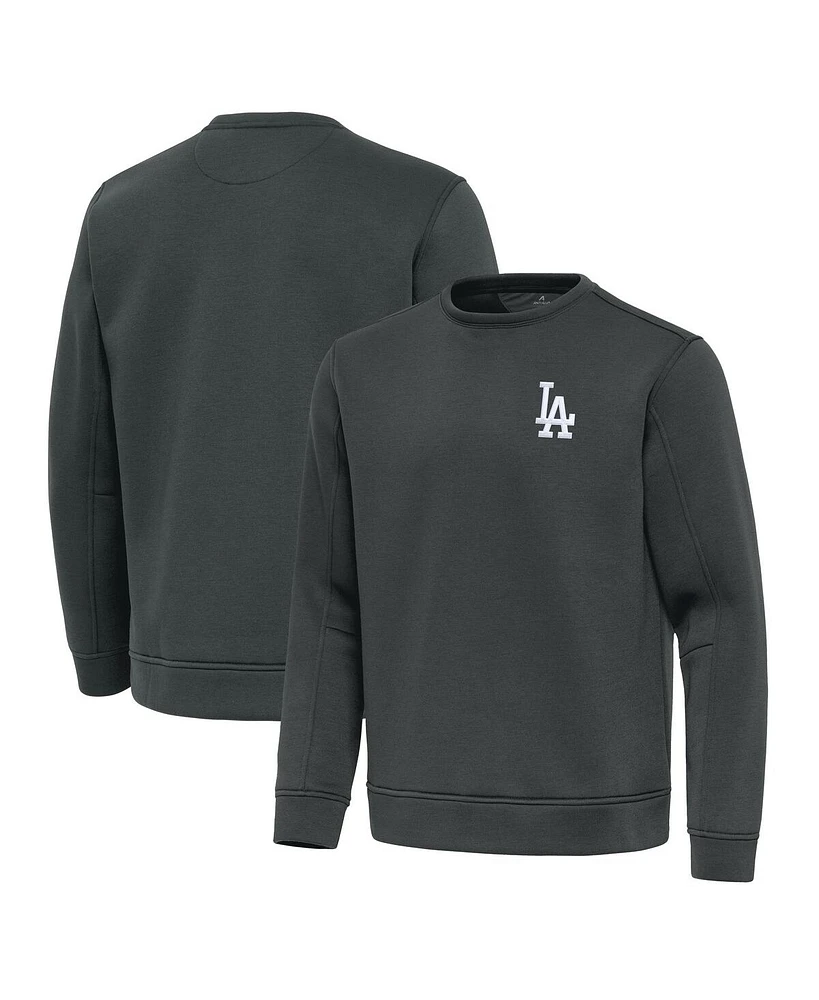 Antigua Men's Pewter Los Angeles Dodgers Relevant Lightweight Pullover Sweatshirt