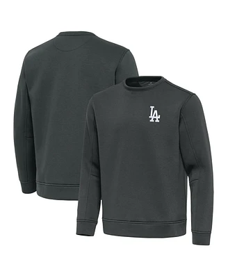 Antigua Men's Pewter Los Angeles Dodgers Relevant Lightweight Pullover Sweatshirt