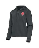 Antigua Women's Pewter New York Mets Contemporary Quarter-Zip Hoodie Sweatshirt