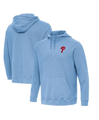 Antigua Men's Heather Powder Blue Philadelphia Phillies Cloud Pullover Hoodie