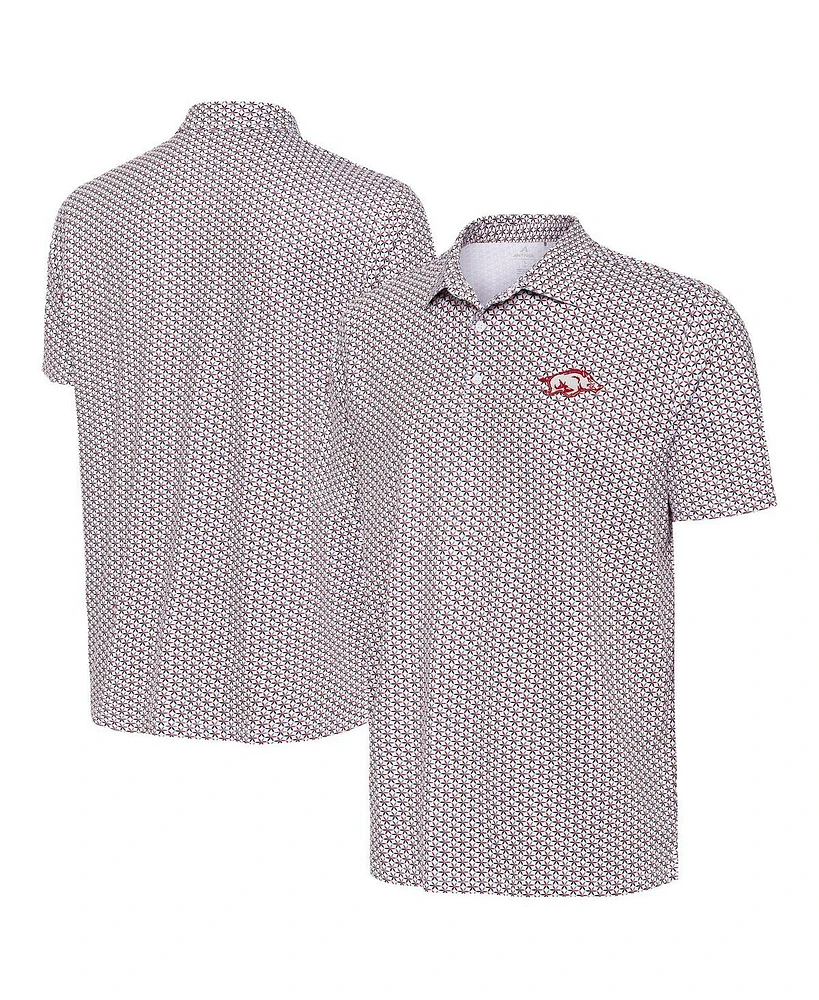 Antigua Men's White Arkansas Razorbacks Star Polo Shirt