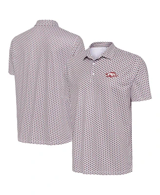 Antigua Men's White Arkansas Razorbacks Star Polo Shirt