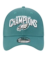 New Era Men's Midnight Green Philadelphia Eagles Super Bowl Lix Champions Side Patch 39THIRTY Flex Hat
