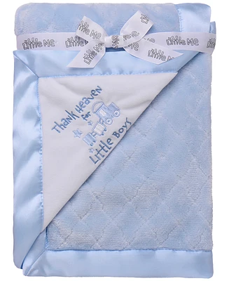 Little Me Baby Boys Thank Heaven for Little Boys Blanket with Satin
