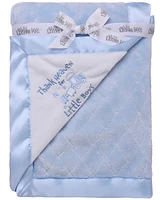 Little Me Baby Boys Thank Heaven for Little Boys Blanket with Satin