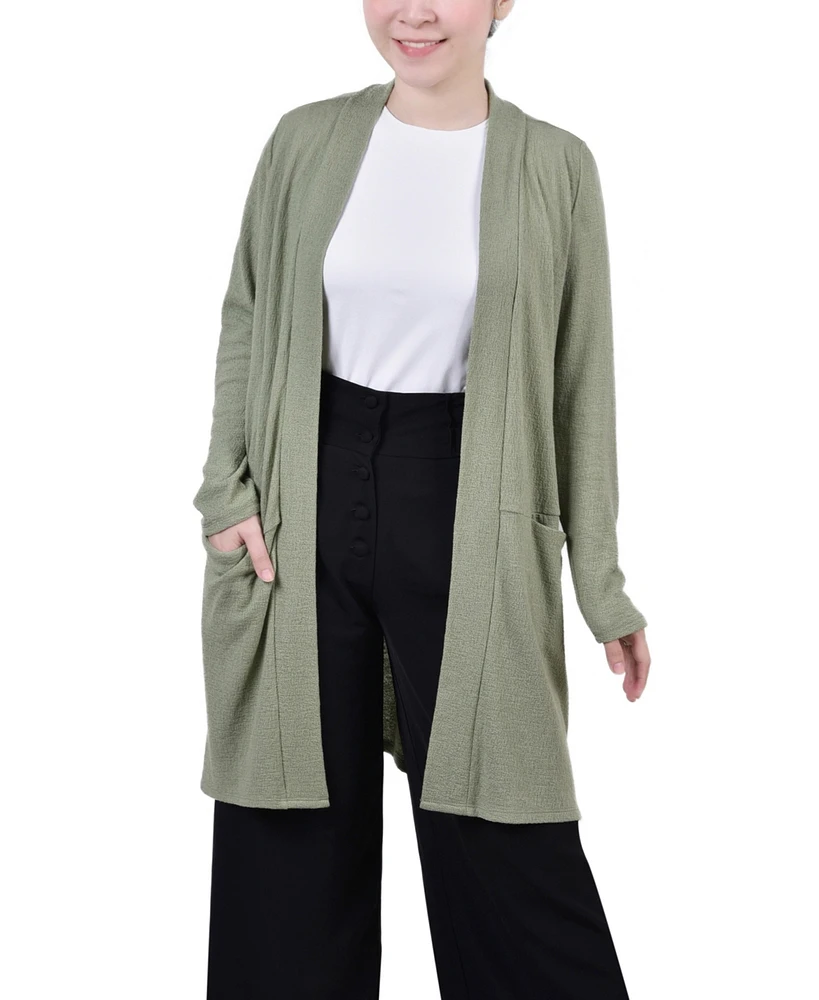 Ny Collection Petite Knee Length Cardigan Sweater