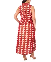 Msk Plus Collared Sleeveless Maxi Dress