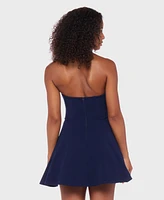 B Darlin Juniors' Sleeveless Scuba Crepe Fit & Flare Dress