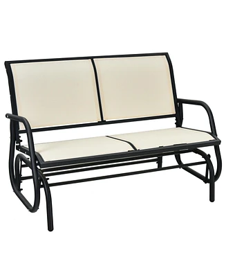 Gymax Patio Swing Glider Bench Loveseat Rocking Chair Backyard Poolside