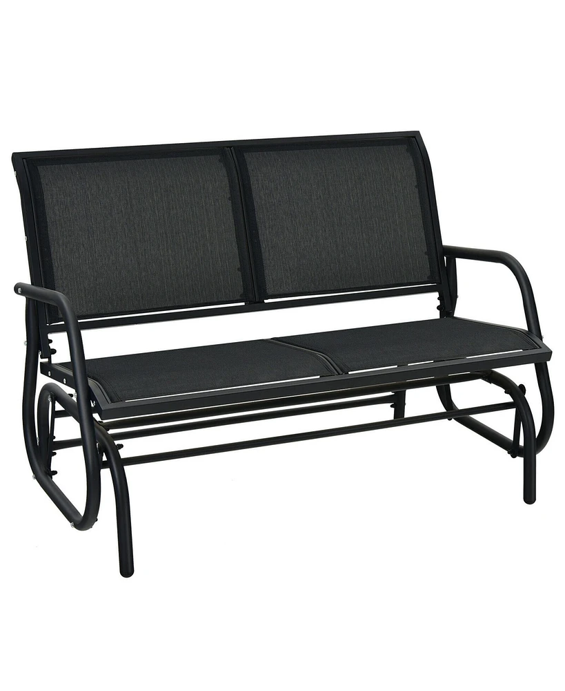 Gymax Patio Swing Glider Bench Loveseat Rocking Chair Backyard Poolside