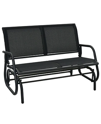 Gymax Patio Swing Glider Bench Loveseat Rocking Chair Backyard Poolside