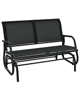 Gymax Patio Swing Glider Bench Loveseat Rocking Chair Backyard Poolside