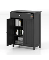 Slickblue Bathroom Floor Cabinet Freestanding Storage Organizer with 2 Doors