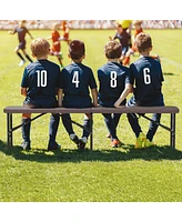 Gymax 6 ft Plastic Folding Bench Portable Fold-in-Half Seat w/ 1320 Lbs Capacity