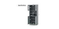 Tall Bathroom Cabinet Large Floor Storage Cabinet with Acrylic Doors and 3 Cubes