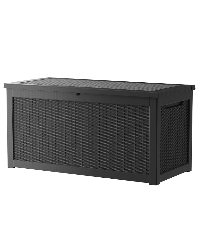 260 Gal 0utdoor Storage Resin Deck Box Large Patio Container