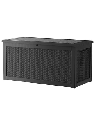 260 Gal 0utdoor Storage Resin Deck Box Large Patio Container