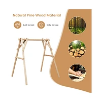 Heavy Duty Wooden Porch Swing Frame with Reinforced Bars