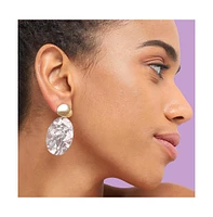 Sohi Women's Red Marble Drop Earrings