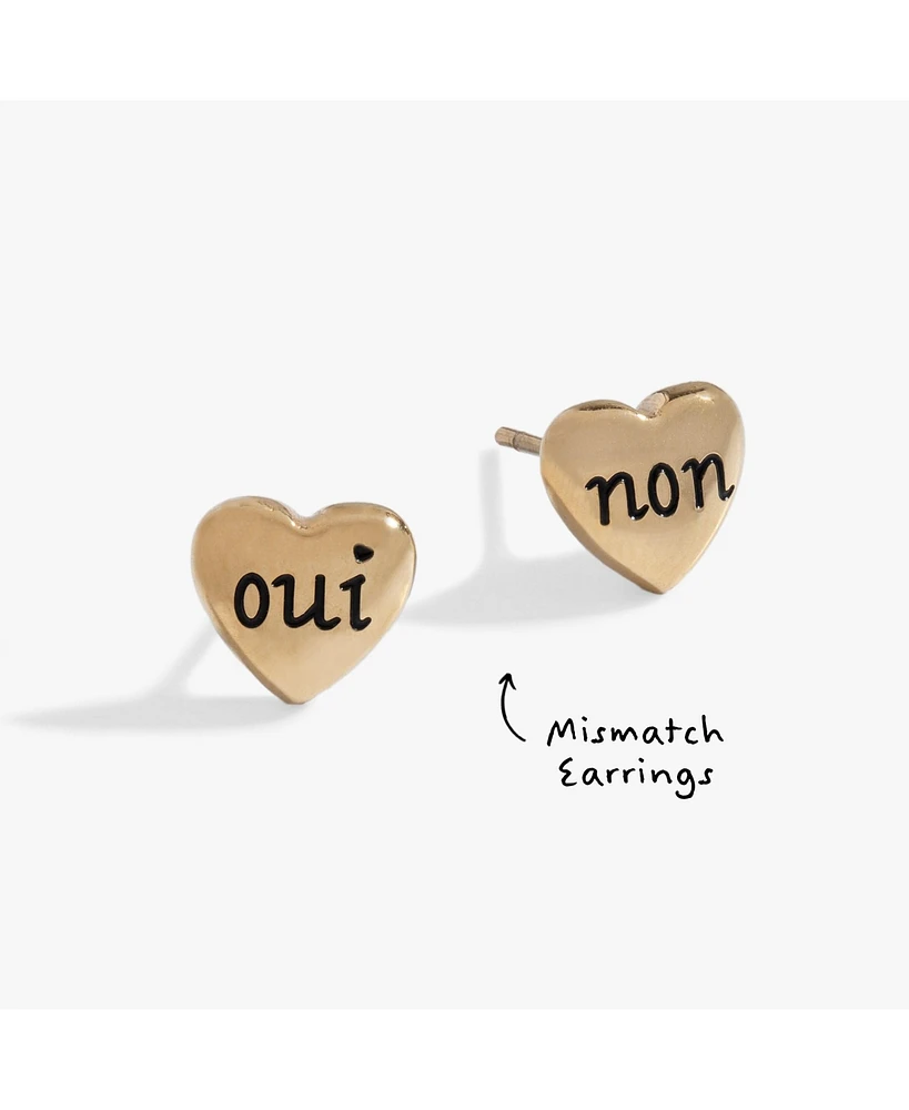 Alex and Ani Oui Non Heart Stud Earrings