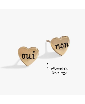 Alex and Ani Oui Non Heart Stud Earrings