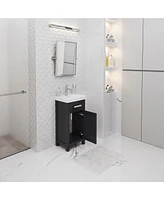 Mia 18 in. W Bath Vanity in Espresso Finish with Ceramics Integrated Vanity Top with White Basin