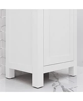 Mia 18 in. W Bath Vanity in Pure White Finish with Ceramics Integrated Vanity Top with White Basin