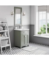 Myra 24 in. W x 18 in. D Bath Vanity in Glacial Green with Ceramics Vanity Top in White with White Basin
