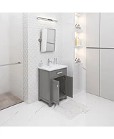 Myra 24 in. Bath Vanity in Cashmere Grey with Integrated Ceramics Vanity Top and Sink