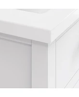 Myra Collection 24 in. Bathroom Vanity in Pure White with Ceramics Vanity Top in White - Vanity Only