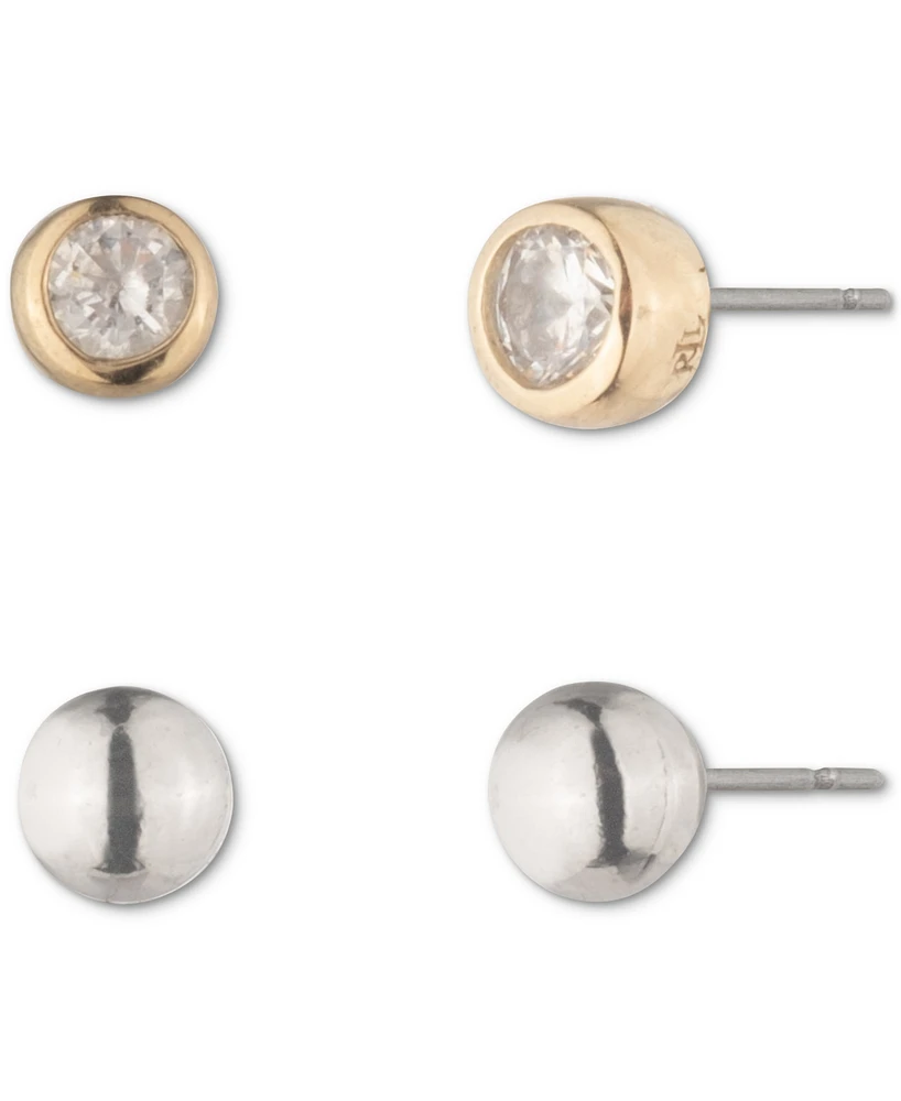 Lauren Ralph Lauren Two-Tone Stud Earrings Set