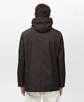 Mango Men's Water-Repellent Hooded Parka
