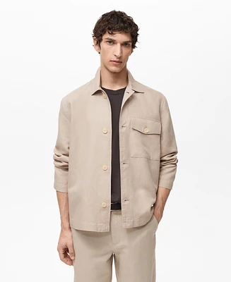 Mango Men's Straight-Fit Linen Overshirt