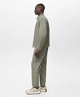 Mango Men's Pleated Linen Pants