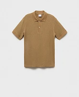 Mango Men's Thick Rib-Knit Polo Shirt