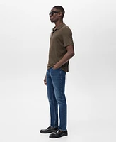 Mango Men's Jan Slim-Fit Faded Dark-Wash Jeans
