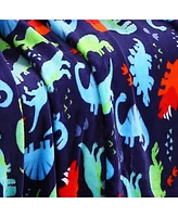 Kate Aurora Ultra Soft & Plush Oversized Dinosaurs Hypoallergenic Throw Fleece Blanket - 50 in, W x 60 in. L