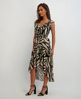 kensie Women's Sleeveless Chiffon A-Line Dress