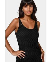 Bebe Women's Geo Crochet Tank Maxi