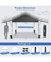 10 x 17.6 Feet Outdoor Instant Pop-up Canopy Tent with Dual Half Awnings
