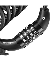 Urbanmax Bike Combination Lock - Heavy Duty Anti-Theft Cable Lock With 5-Digit Custom Combo - 6 Foot Coiled Cut Resistant Cable and Mounting Bracket