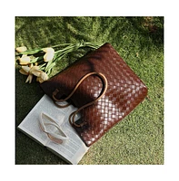 Women's The Weave Tote Bag - Mocha Brown