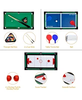 4-in-1 Combo Game Table Set Foosball Table with Billiards and Hockey
