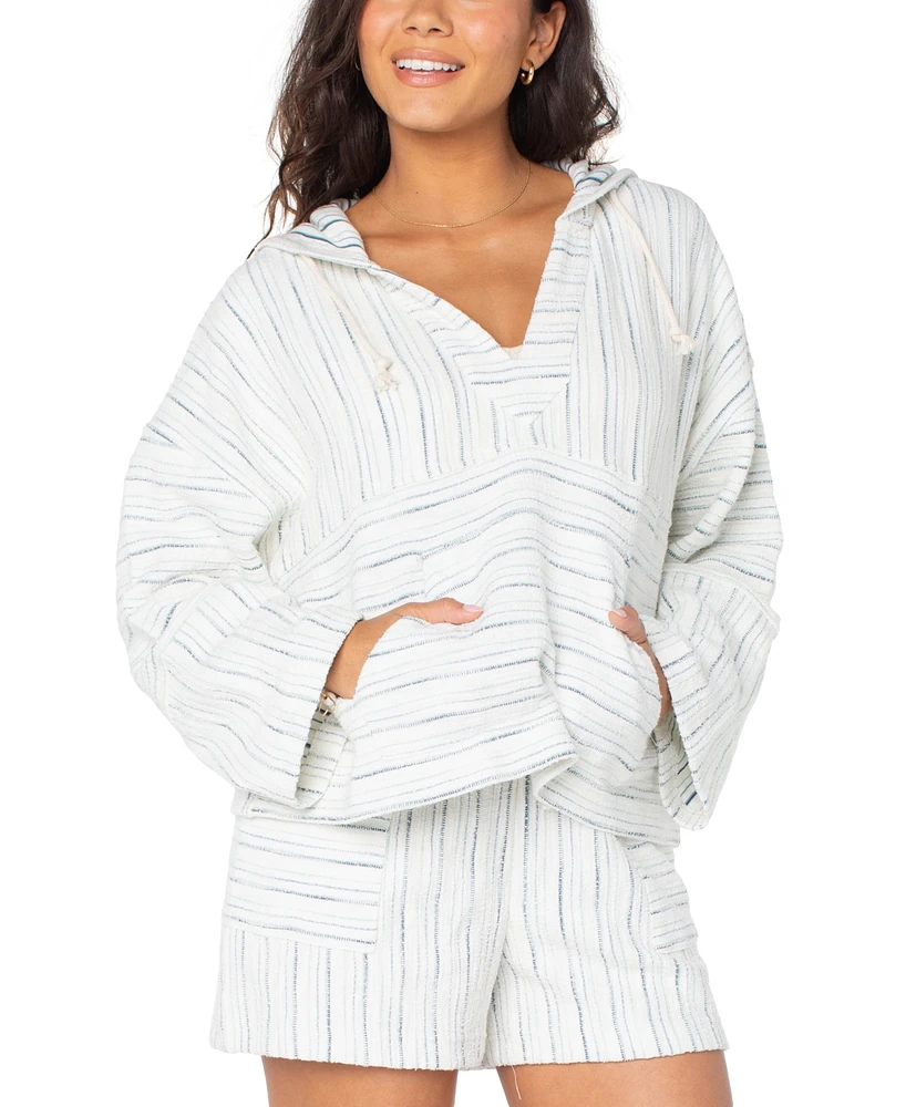 Roxy Juniors' Rich Coast Stripe Poncho Hoodie