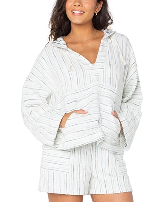 Roxy Juniors' Rich Coast Stripe Poncho Hoodie
