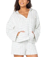Roxy Juniors' Rich Coast Stripe Poncho Hoodie