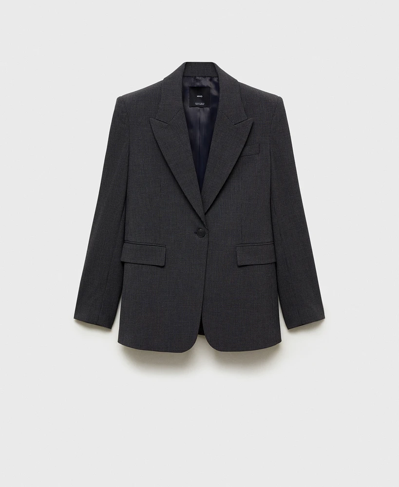 Mango Women's Straight-Fit Micro-Houndstooth Jacket