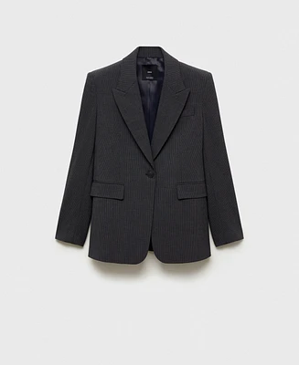 Mango Women's Straight-Fit Micro-Houndstooth Jacket